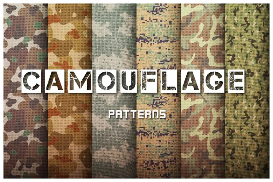 Vector pattern ngụy trang, camouflage pattern, trang phục ngụy trang tải miễn phí