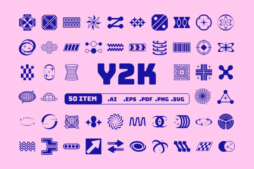 Set 50 shape Y2K vector, Y2K Figure Collection share miễn phí