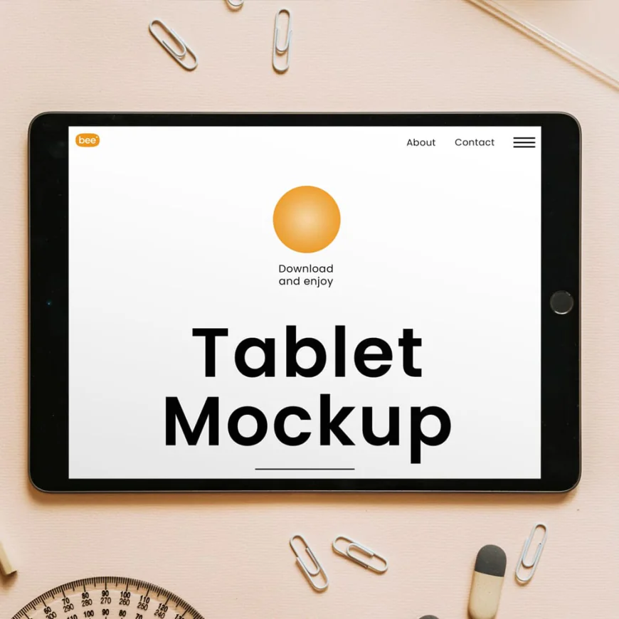 Mockup Máy tính bảng nằm ngang share miễn phí